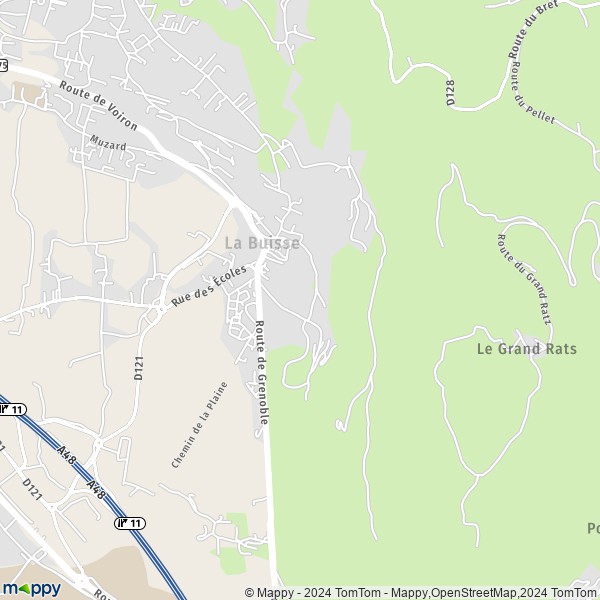 La carte pour la ville de La Buisse 38500