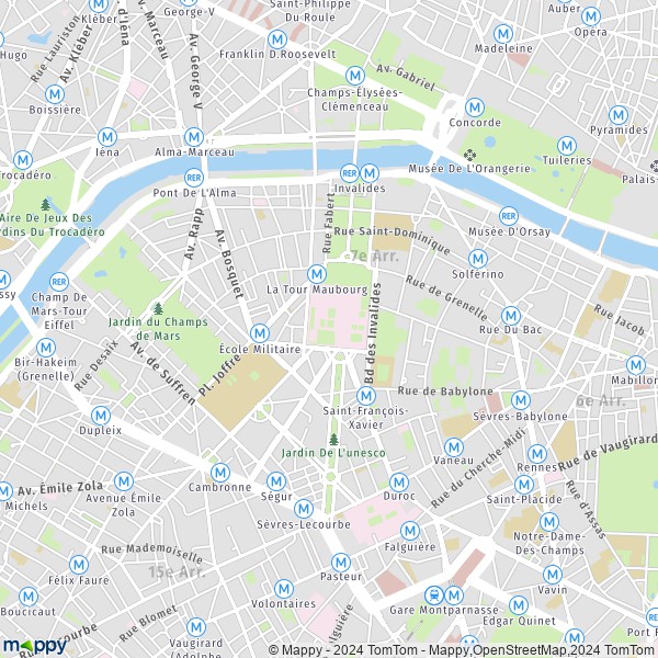 La carte pour la ville de 7e Arrondissement, Paris