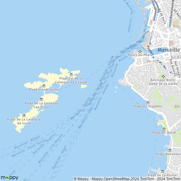 La carte pour la ville de 7e Arrondissement, Marseille
