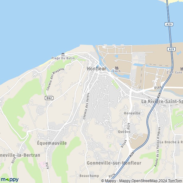 La carte pour la ville de Honfleur 14600