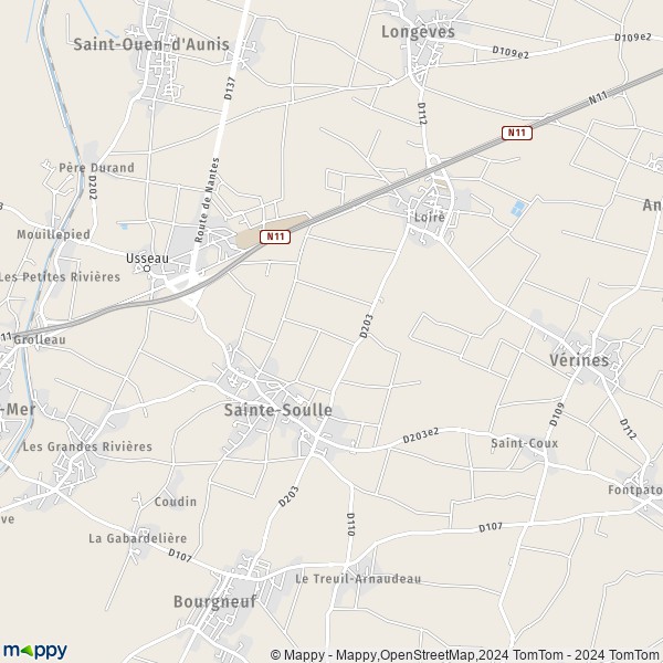 La carte pour la ville de Sainte-Soulle 17220