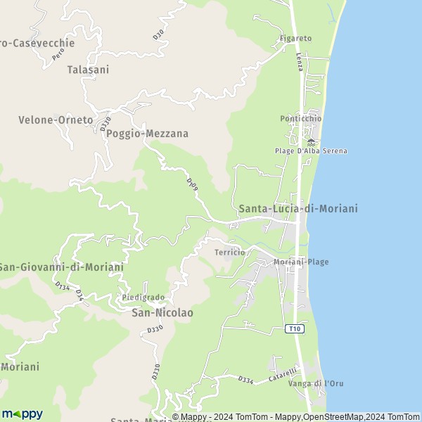 La carte pour la ville de Santa-Lucia-di-Moriani 20230