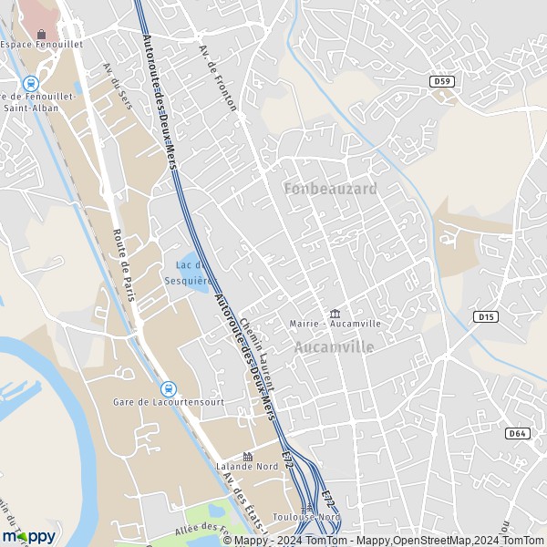 La carte pour la ville de Aucamville 31140