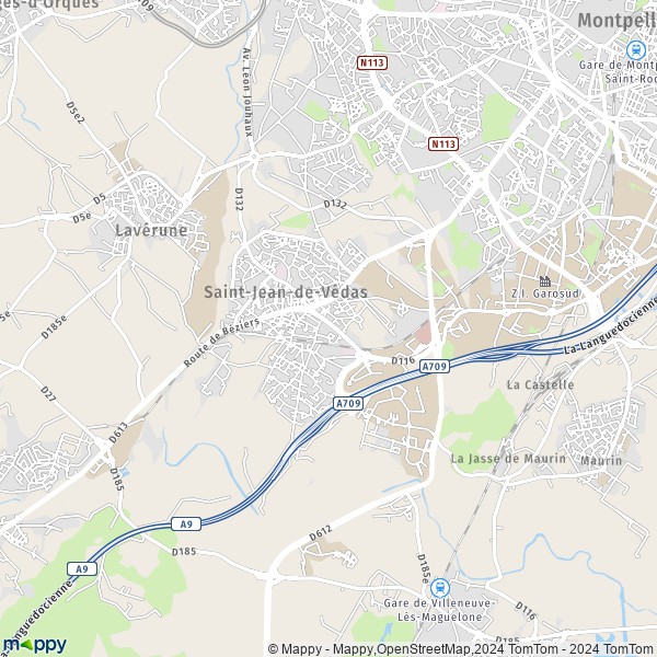 La carte pour la ville de Saint-Jean-de-Védas 34430