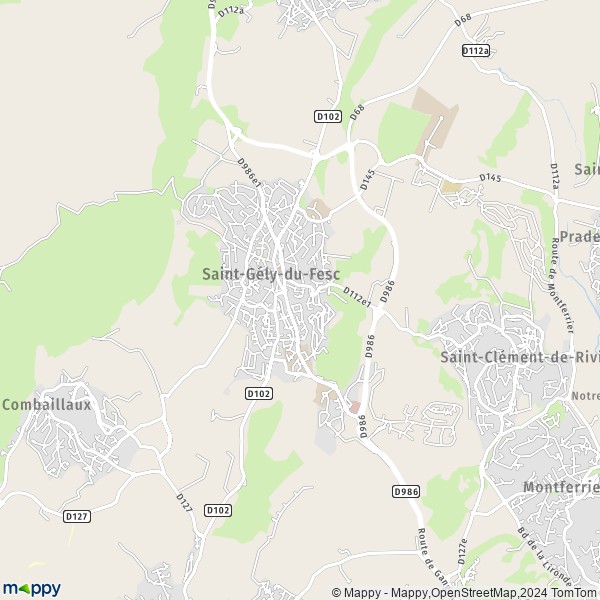 La carte pour la ville de Saint-Gély-du-Fesc 34980