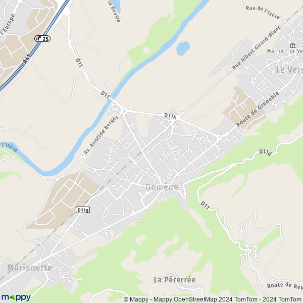 La carte pour la ville de Domène 38420