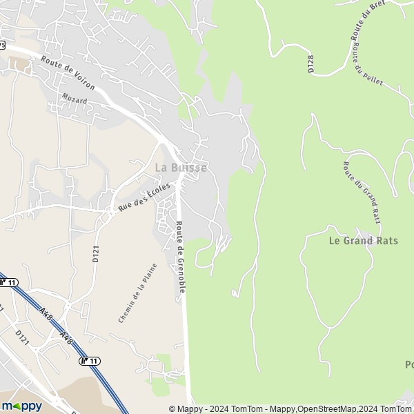 La carte pour la ville de La Buisse 38500