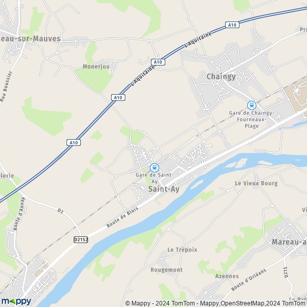 La carte pour la ville de Saint-Ay 45130