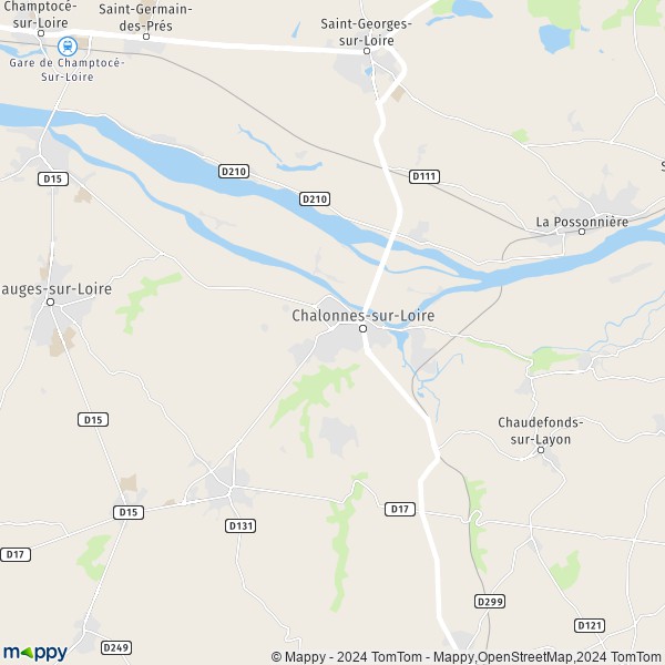 La carte pour la ville de Chalonnes-sur-Loire 49290