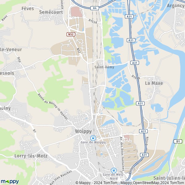 La carte pour la ville de Woippy 57140