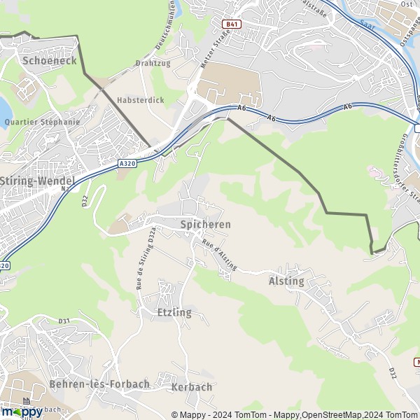 La carte pour la ville de Spicheren 57350