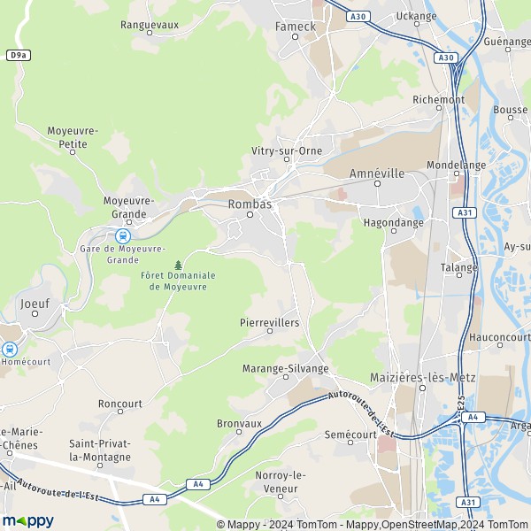 La carte pour la ville de Amnéville 57360