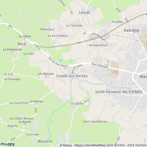 La carte pour la ville de Condé-sur-Sarthe 61250