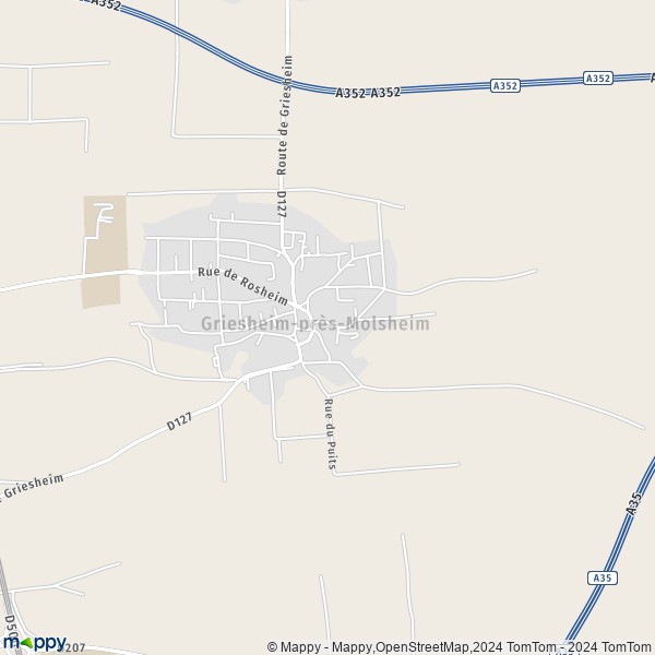 La carte pour la ville de Griesheim-près-Molsheim 67870