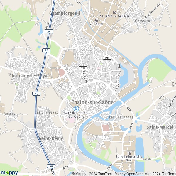 La carte pour la ville de Chalon-sur-Saône 71100