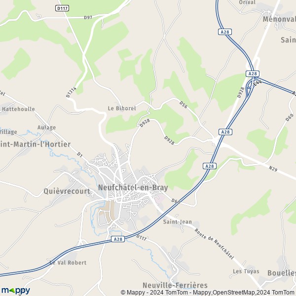 La carte pour la ville de Neufchâtel-en-Bray 76270