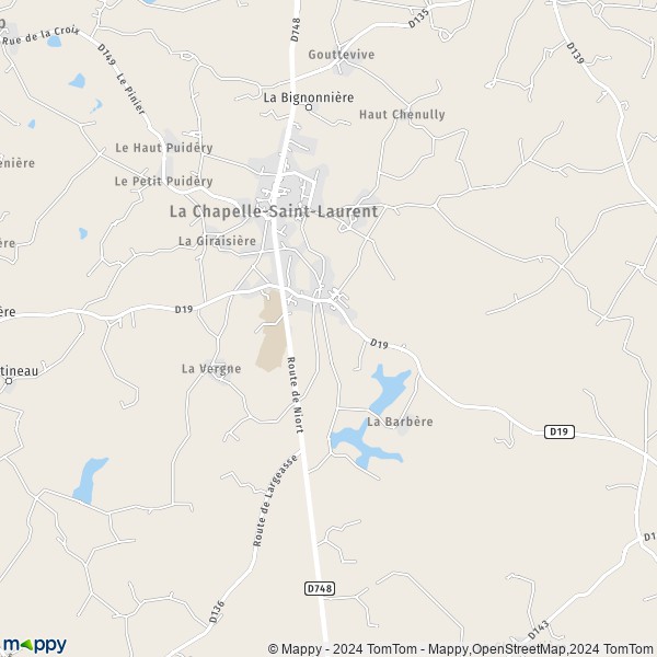 La carte pour la ville de La Chapelle-Saint-Laurent 79430