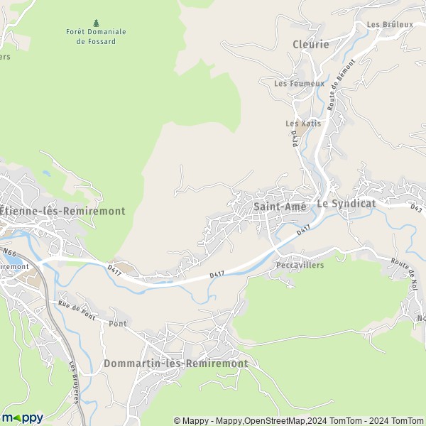 La carte pour la ville de Saint-Amé 88120