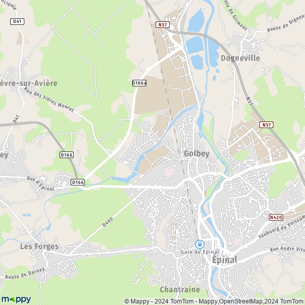 La carte pour la ville de Golbey 88190
