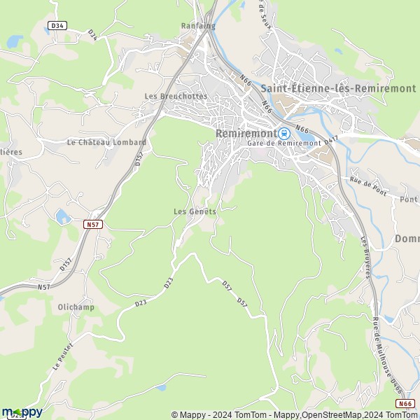 La carte pour la ville de Remiremont 88200