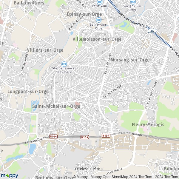 La carte pour la ville de Sainte-Geneviève-des-Bois 91700