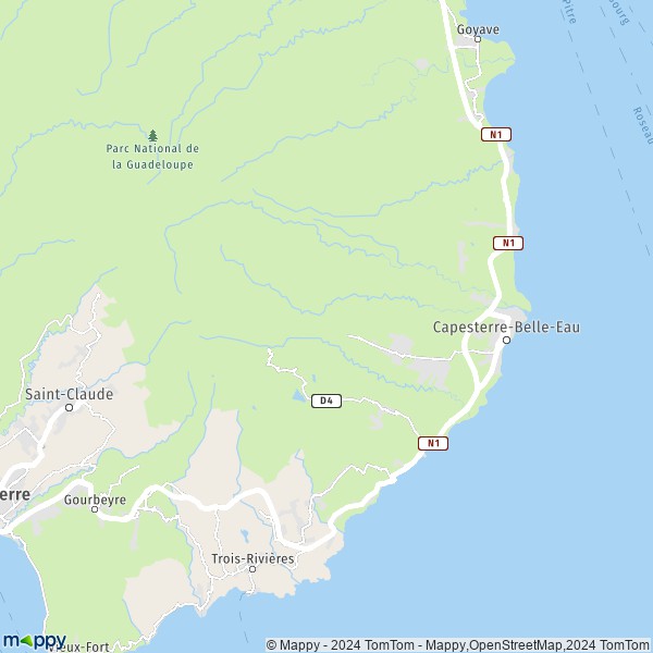 La carte pour la ville de Capesterre-Belle-Eau 97130