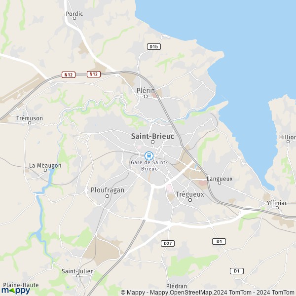La carte pour la ville de Saint-Brieuc 22000